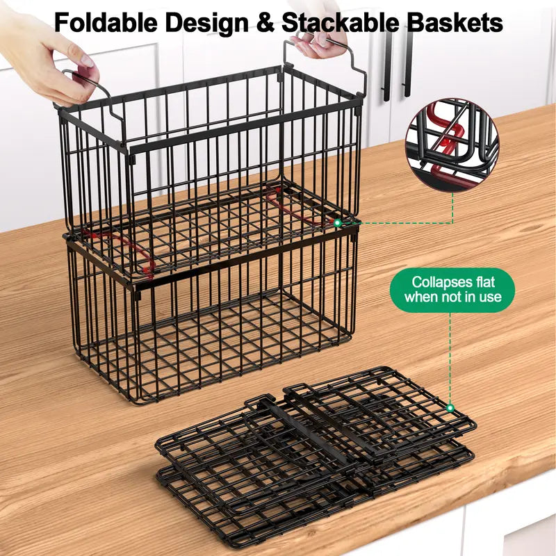 Space-Saving Freezer Storage Bins with Handles (Pack of 2/4/6/8) — Stackable, open-design, high load-bearing, rust-resistant, and ventilated; designed for chest freezers and kitchen use