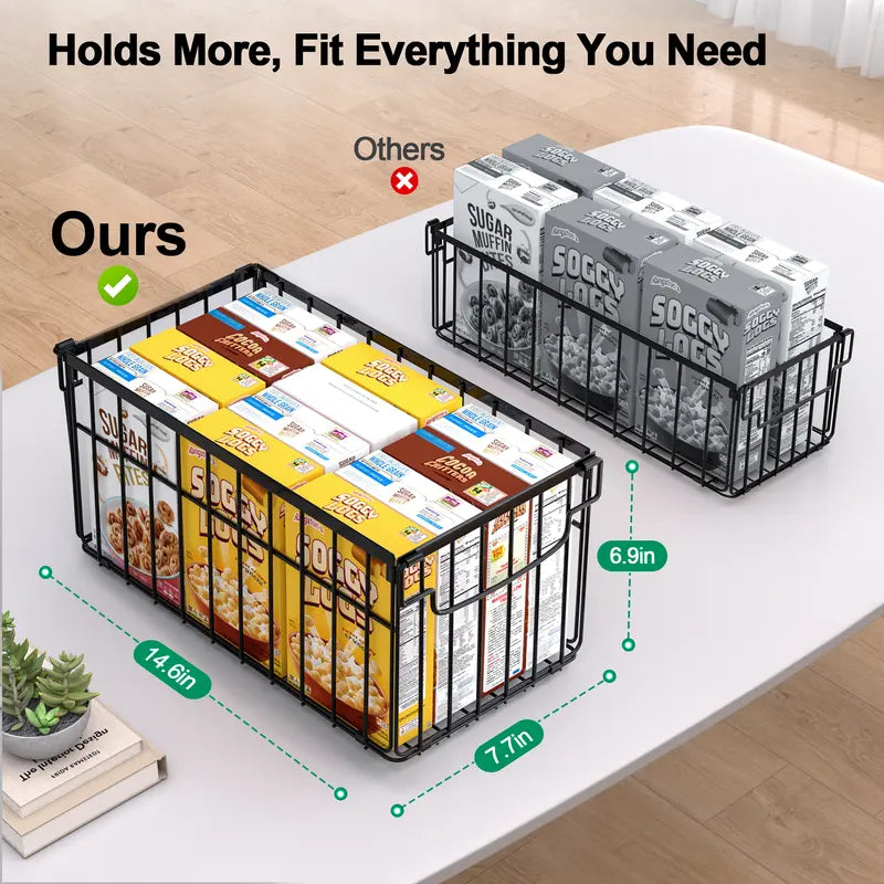 Space-Saving Freezer Storage Bins with Handles (Pack of 2/4/6/8) — Stackable, open-design, high load-bearing, rust-resistant, and ventilated; designed for chest freezers and kitchen use